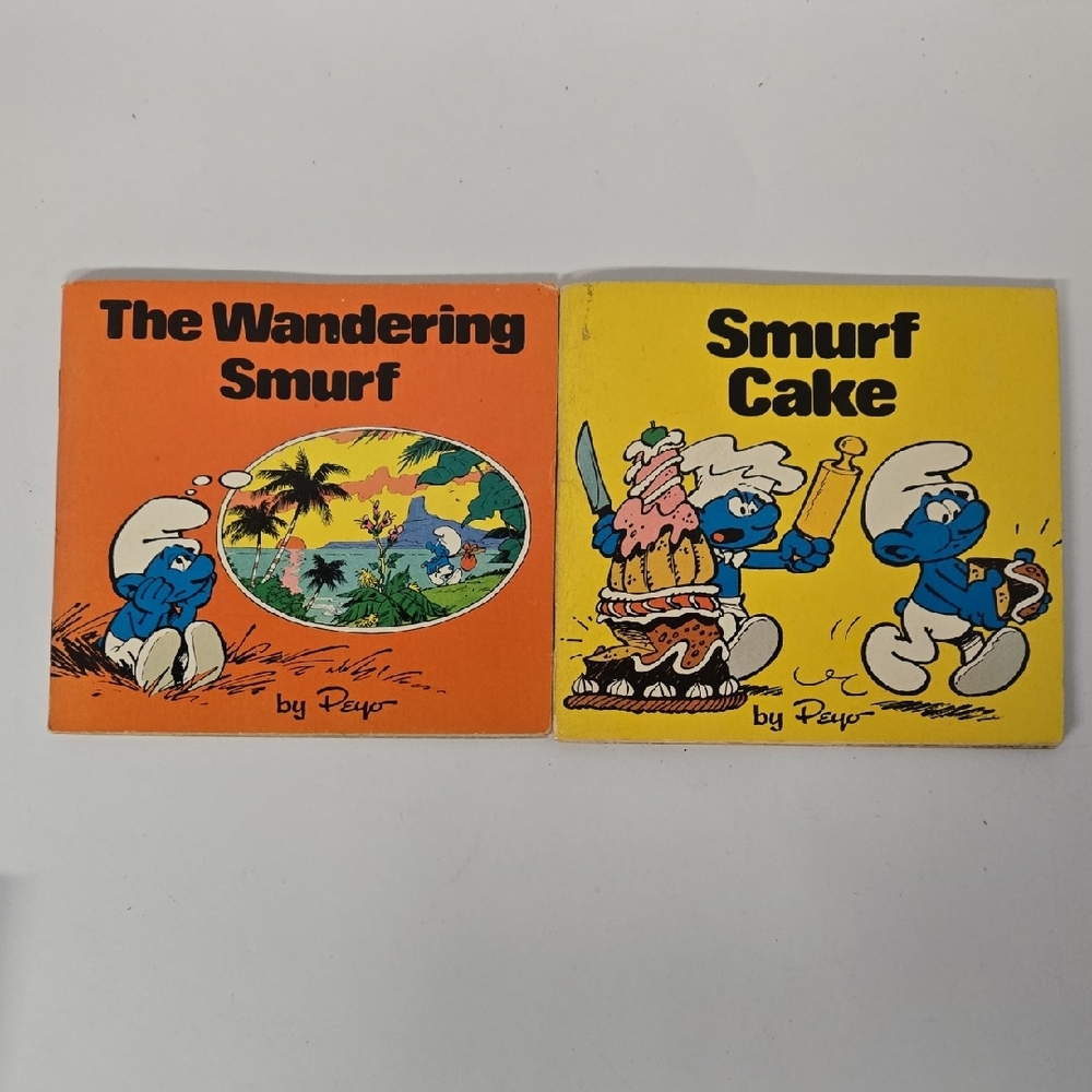 Vntg The Wandering Smurf & Smurf Cake Mini-storybooks Copyright 1980 GUC